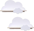 2Pcs Cloud Shelves for Children's Nursery Or Bedroom, Kids Nursery Room Shelves, Floating Bedroom Baby Book Shelf Storage Shelf, Cloud Floating Wooden Shelf Wall Decoration, White