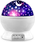 Star Projector Night Lights for Kids, Fun Gifts for 1-4-6-14 Year Old Girl and Boy, Projection Lamp for Kids Bedroom Ceiling, Stars and Moon for Child Asleep Peacefully (White)