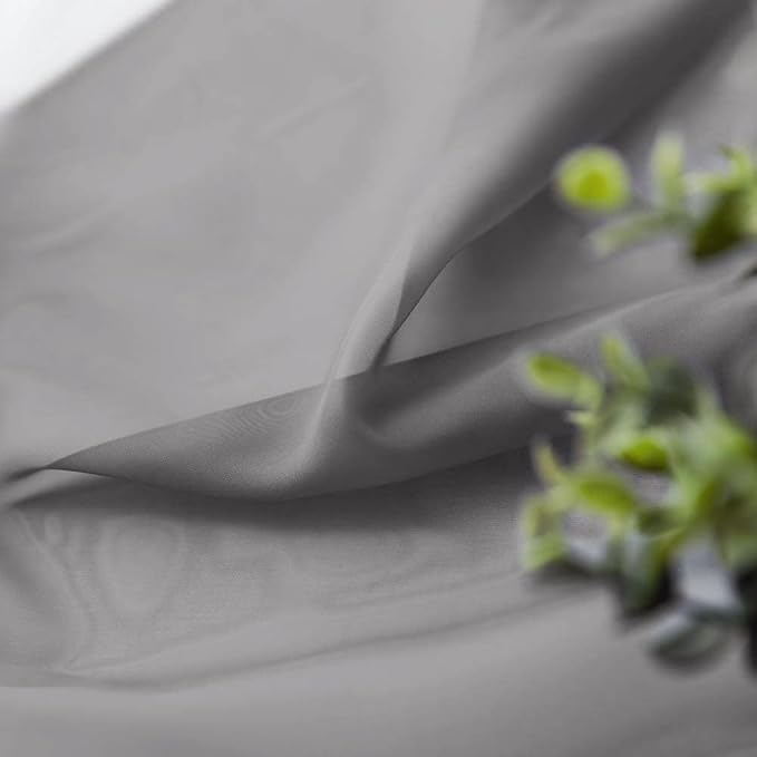 MIULEE Short Sheer Curtains 30 Inch Length for Kitchen Bathroom Cafe Half Window Treatment, Rod Pocket Tier Curtains 2 Panels, 29x30 Inches Long, Charcoal Grey