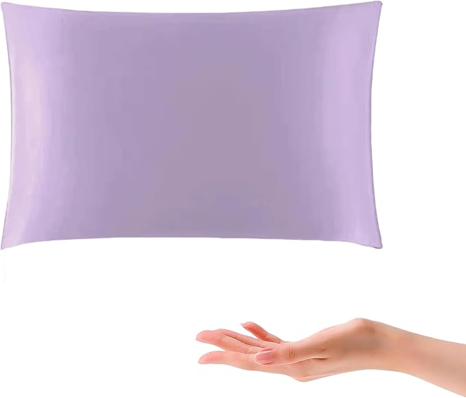 Organic Silk Baby Pillowcase with Zipper, Small 10"x13" Pillow Cover for Boys & Girls, Ideal for Bed & Travel, Soft for Kids Hair & Skin, Hypoallergenic Pillowcases for Toddlers (Mauve Plum+Pillow)
