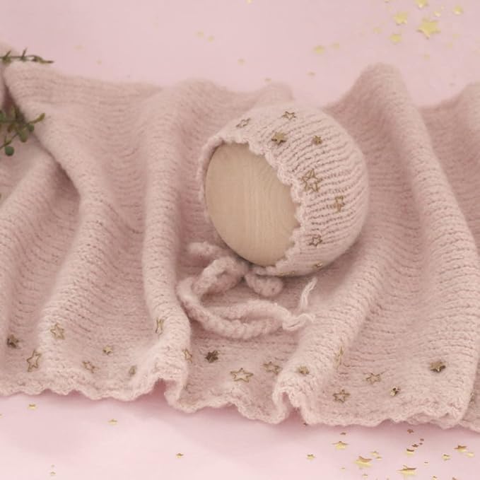 Newborn Baby Photography Props Outfits Hat Long Ripple Wrap Set for Boys Girls Photography Photoshoot Photos
