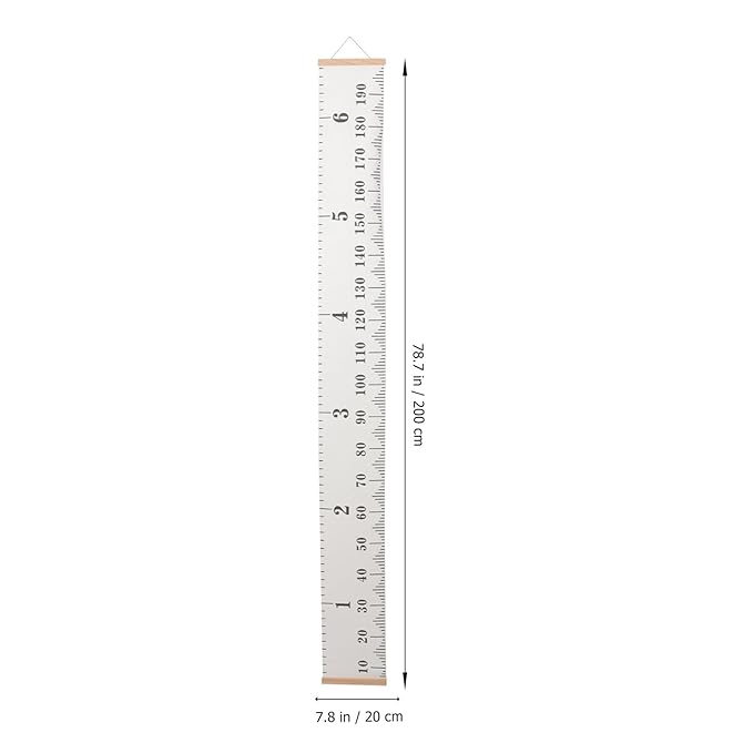 Growth Chart Height Measurement Ruler for Boys and Nordic Style Canvas Wall Hanging with Centimeter Scale Height Measuring Tape for Home Nursery Decor