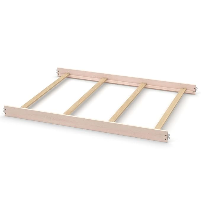 Full-Size Conversion Kit Bed Rails for Evolur Cribs - Solid Wood Crib Convertible Kit to Kids Bed - Transitional Style Rails & Easy-to-Install Child Essentials for Safety (Pink Satin)
