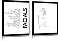 Minimalist Wall Art Prints Black and White Abstract Line Art Facials Quotes Wall Art Spa Beauty Decor Woman Face Sketch One Line Drawing Wall Art Framed(12x16Inch Black Frame)