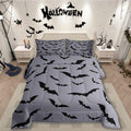 Erosebridal Halloween Comforter Set Black Bats Bedding Set Toddler Size,Black Grey Halloween Decor Quilt for Kids Boys Girls Adults Gothic Spooky Bat Down Comforter,Horror Animals Decorations