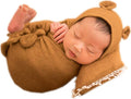 Vemonllas Newborn Baby Boy Girl Photography Props Bow Wrap, Posing Aid, Hat and Blanket Set of 4 Pcs