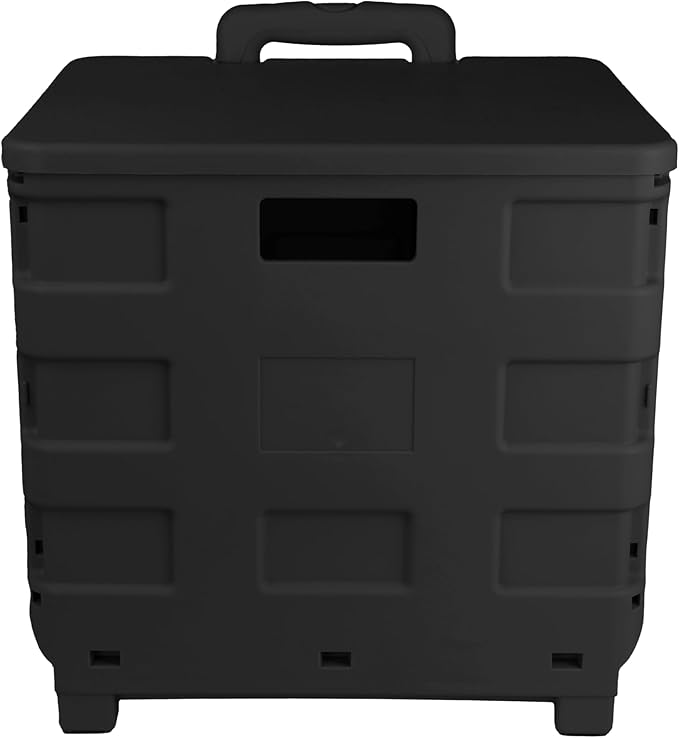 Everything Mary Rolling Plastic Storage Cart – Black Organizer for Crafts, Sewing, Office & Home Supplies