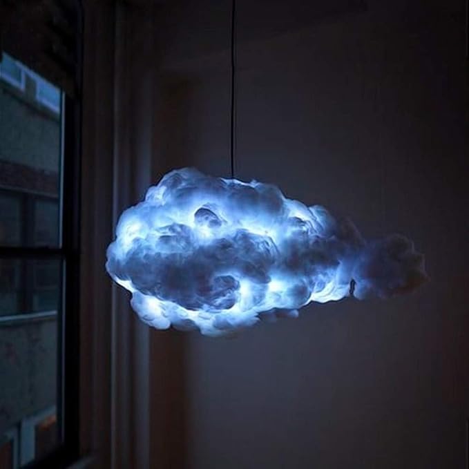 Cloud Chandelier, Modern White Cloud Pendant Light Fixture with 3 LED Bulbs for Bedroom, Nursery, Kids Room, Playroom, Living Room, Dining Room, Farmhouse, Contemporary Style(23.62")