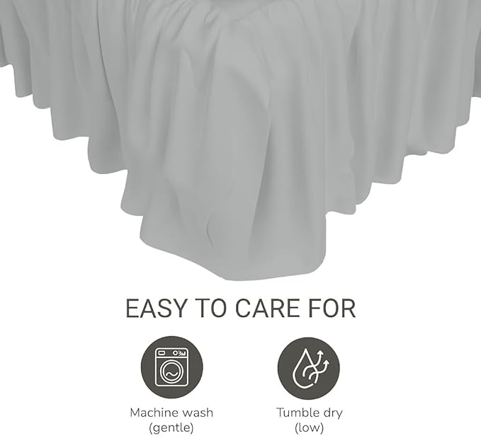Crib Bed Skirt Dust Ruffle with Split Corners - 100% Cotton - Nursury Standard Crib Bedding Toddler Bedskirt for Baby Boys or Baby Girls - 14" Drop - Light Grey Crib Skirt