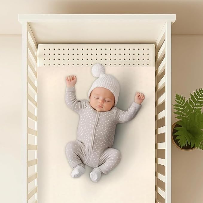 ORGANIC TEXTILES Organic Latex Crib Mattress Topper - 3" Latex for Cradle (36"x18") - Breathable GOLS/GOTS Certified – Water-Resistant Organic Cotton Cover – No Polyester, Hypoallergenic, Non-Toxic