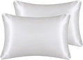 Silky Satin Toddler Pillowcases Set of 2, Super Soft Travel Pillow Covers, Small Kids Pillow Cases with Envelope Closure, 13"x 18", Ivory