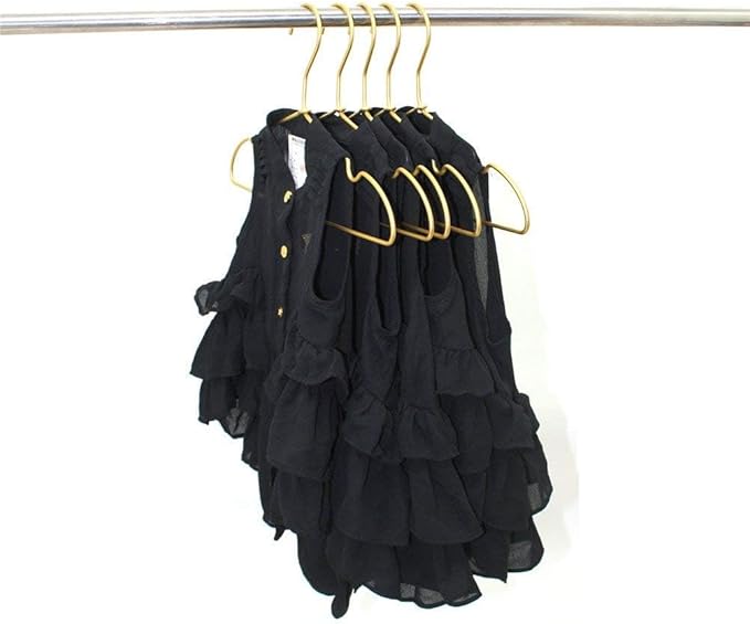 12.6" Matte Gold Metal Kids Baby Hangers, 30Pack, Non Slip, Suit for Coated Wire Children Clothes Hangers Closet Storage, Retail Display Space Saving for Toddler Coats Infant Hangers