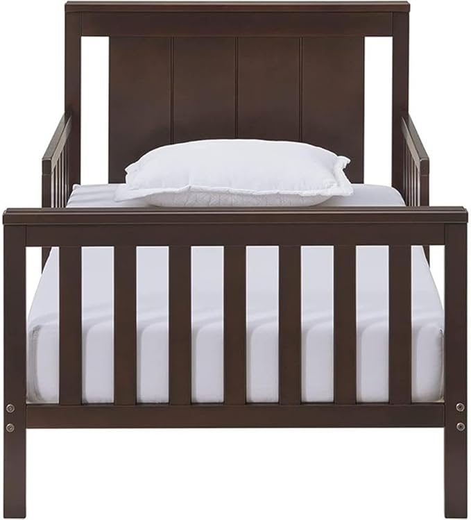 Pemberly Row Contemporary Wood Toddler Bed in Espresso Finish