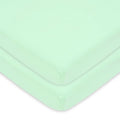 American Baby Company 2 Pack 100% Natural Cotton Fitted Mini Crib Sheets 38" x 24" - Soft & Breathable Small Nesting Portable Sheets, Fits Pack N Play Mattresses, Mint, for Boys & Girls