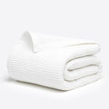 Salt Earth GOTS Certified 100% Organic Cotton Throw Blanket, 90" X 90" Waffle Blankets & Throws for Bed, Throw Blanket for Couch, Modern & Cozy Blanket, All Seasons, Comfy & Soft Blanket (Snow White)