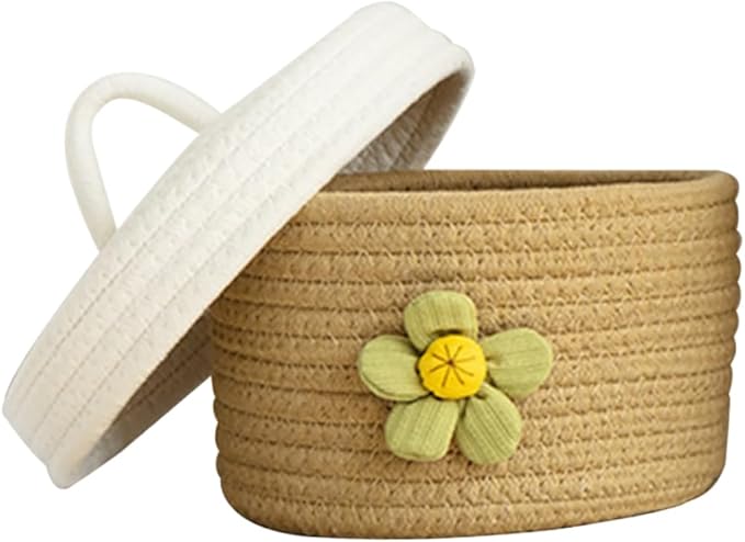 Unomor Round Woven Storage Basket Moses Basket Modern Style Storage Bin for Clothes
