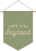 Long Live BoyHood Banner Sage Green Decor Boy Room Decor,Nursery Playroom Wall Decor For Boys Bedroom Toddler Decorations Teen Boy Room Decor,Wall Hanging Pennant Flag Banner 15x11in