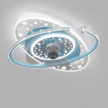 Indoor Ceiling Fans with Lights Remote Dimmable 48W LED Ceiling Lights with Fan Blue Ceiling Fans 6 Speeds Fan Ceiling with Light for Boys Room Bedroom Kids Room