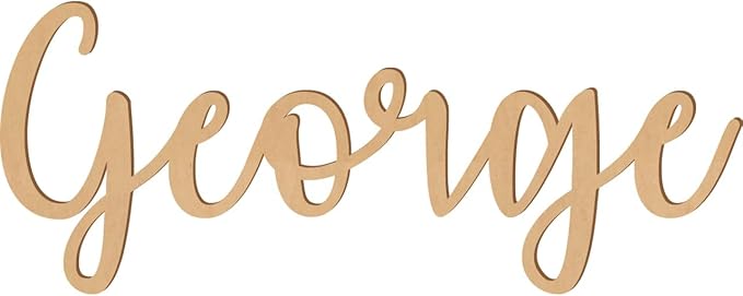 1.5 Inch Tall Custom Word Scroll Script Cursive Font Affection, Choose Wood Material for Names, Unfinished Initials Craft, Kid's Room Sign, Wall Plaque (1.5")