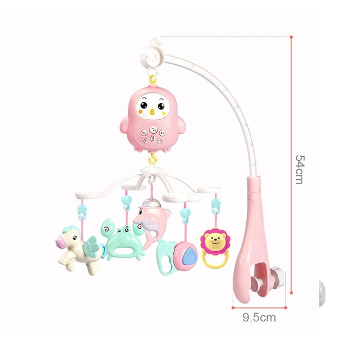 Remote Control Crib Toys Hanging, Timing Modecrib Toys with Night Lights and Music Rotating Rattles Mobile Crib Mobile for Boys Newborn Sleep