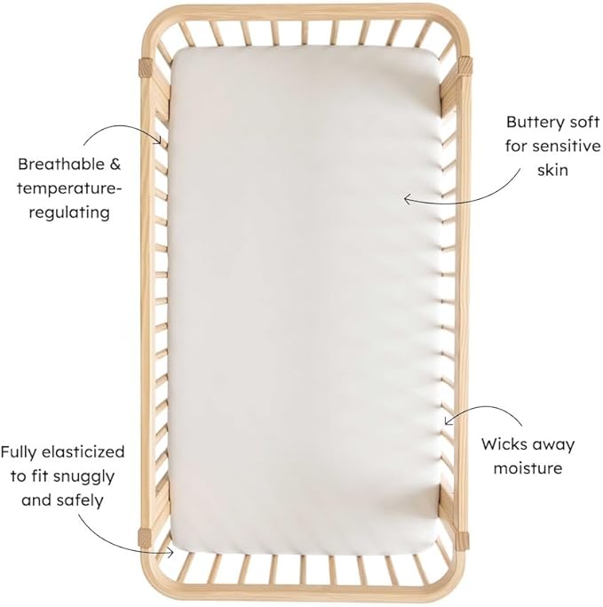 Kyte Baby Soft Crib Sheet - Standard Fitted Crib Sheet Made with Rayon from Bamboo, Ultra-Gentle and Breathable (Robin)
