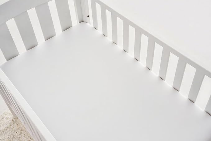 American Baby Company 2 Pack Fitted Crib Sheets 28" x 52", 100% Polyester Ultra Soft Microfiber, White/Green, for Boys and Girls, Fits Crib and Toddler Bed Mattresses