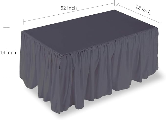 Luxury Crib Bed Skirt 28" x 52" with 14 Inch Drop Soft & Breathable Dust Ruffle Fits Standard Crib and Toddler Bed Nursery Microfiber Fabric Ruffle Bed Skirt for Baby Boys or Girls Dark Grey Solid