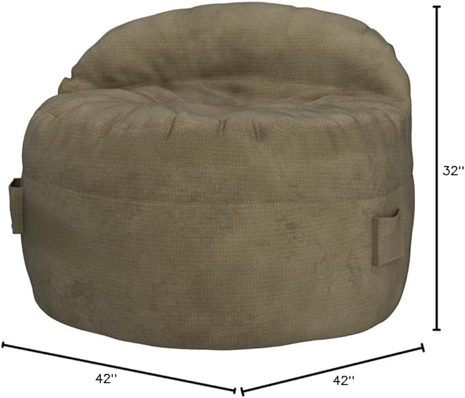 CordaRoy's NEST Gaming Bean Bag Chair-Convertible Bean Bag Chair -Washable Chenille Cover with Pockets for Remote, Controllers-for Living Room,Basement-Full Size-Moss|Made in The USA