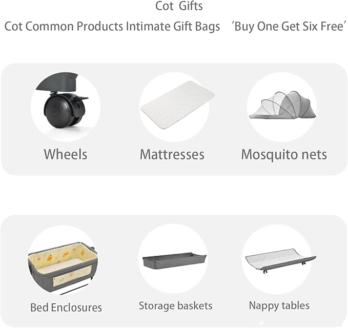 Nine point nine Baby Bedside Bassinet, Baby Bassinet Bedside Sleeper, Next to Me Crib with Wheels, Foldable Co-Sleeping Bed Crib for Newborn (X3 Khaki)