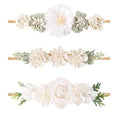 cherrboll 3pcs Baby Girl Flower Headbands, Super Soft & Stretchy Nylon Floral Hairbands for Newborn Toddler