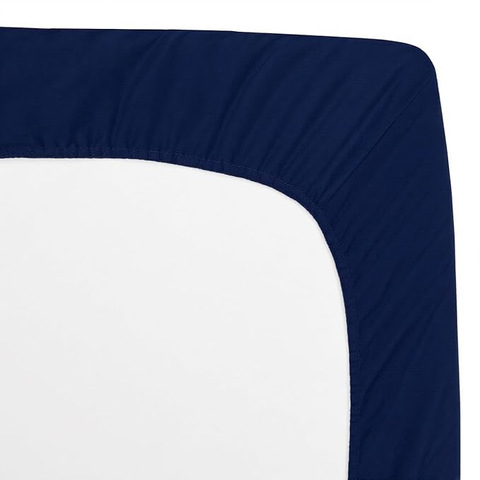 American Baby Company 2 Pack Fitted Crib Sheets 28" x 52", 100% Polyester Ultra Soft Microfiber, Gray/Navy, for Boys and Girls, Fits Crib and Toddler Bed Mattresses