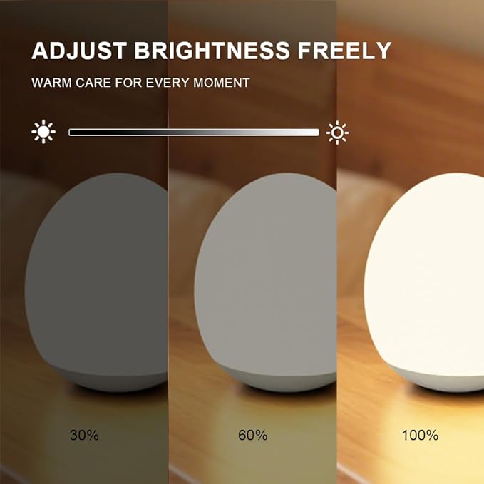 Silicone Baby Night Light,Egg Night Light for Baby Nursery, 7 Colors Changing & 30-Min Timer Portable Nursery Night Lamp forBaby Nursery & Kids Bedroom,DIY Hand - Painted Custom Lamp