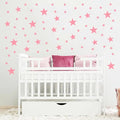Peel and Stick Baby Pink Star Wall Decals – 155 pcs, Reusable & Removable for Easy Room Decor, Perfect for Kids' Bedrooms and Nurseries