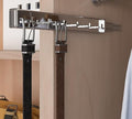 6-Hook Designer Wardrobe Reversible 13.75" Length Closet Belt Rack with 12" Retractable Pullout Extension and Installation Hardware (Polished Chrome)