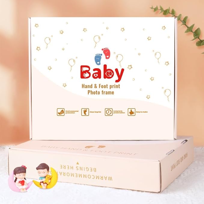 MCstars Baby Handprint and Footprint Makers Kit Keepsake Hands Casting kit, Newborn Baby Nursery Memory Art Photo Frame Kit Baby Registry Search Baby Shower Picture Frames for New Parents