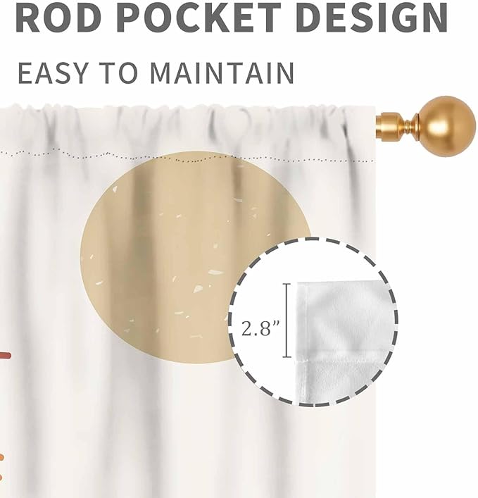 Rainbow Curtains for Girls Bedroom, Boho Rianbow Quotes Inspirational Motivational Positive Colorful Pastel Window Drapery for Baby Kids Living Room Toddler Nursery Classroom 2 Panels, 84"x63" Inch