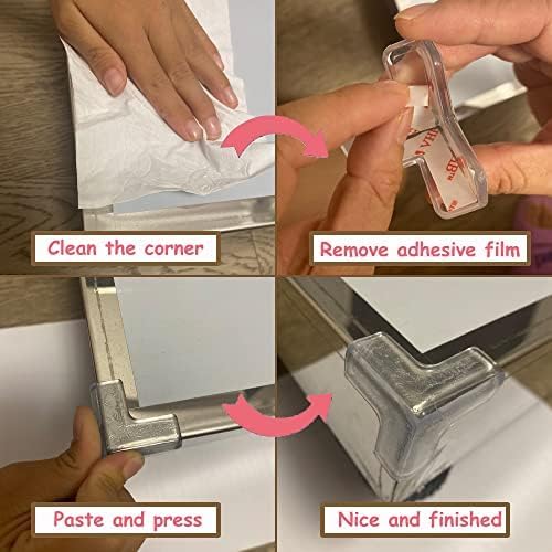 4Pcs Small(Length: 1.4inch) Silicone Corner Protector Baby Proofing,Table Corner Protectors for Baby,Strong Adhesive T Shaped Baby Head Protector Table Corner Protectors for Furniture (4)