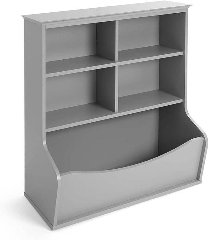 CAPHAUS Kids' Toy Storage Organizer, Open Cubby, Multifunctional Book and Cabinet, Shelf for Nursery, Playroom, Closet, Home Organization Bookcase, E. Grey - 33'' Height