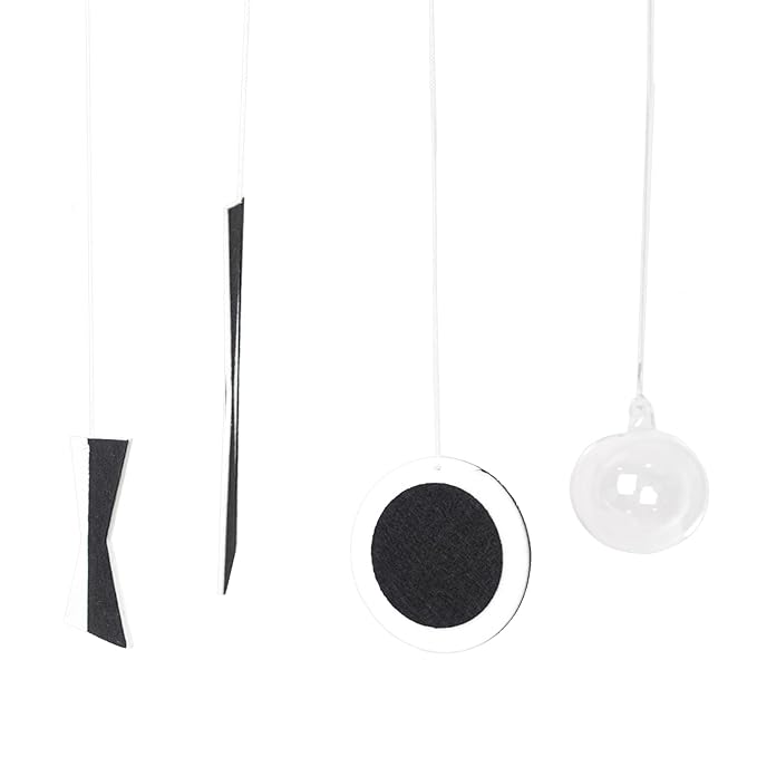 Montessori Munari Mobile Visual Mobiles Black White Felt Handmade Shape and Color Recognition