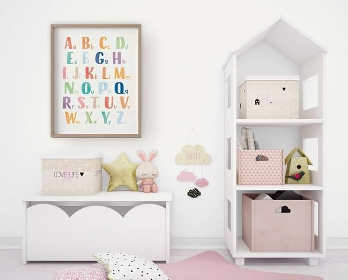 OZCONO Rainbow Alphabet Poster for Kids, Educational ABC Wall Chart for Classroom Decor, Montessori, Nursery Toddler Learning (Unframed) (24x36)