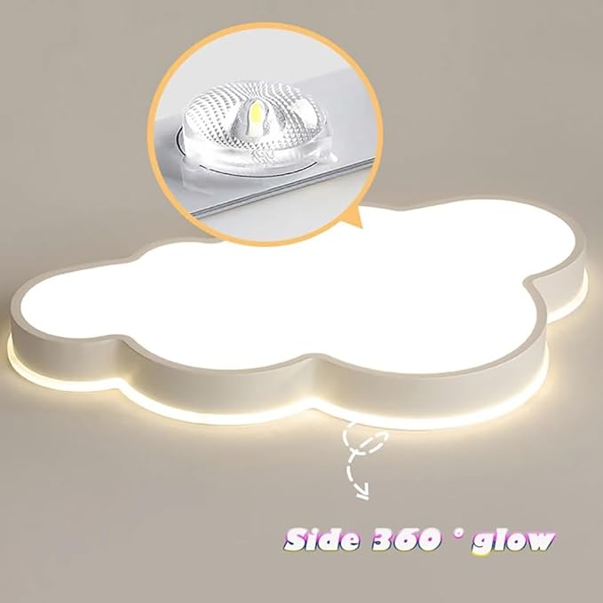 Cloud Shape LED Ceiling Light Fixture,19 Inch Modern Recessed Ceiling Lights,Dimmable Light,White 22W Close to Ceiling Lighting Flush Mount Living Room Bedroom,3000K-6000K