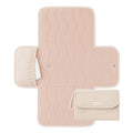 Toddlekind Mini Maven Portable Changing Pad – Organic Cotton & Water-Resistant Polyester – Travel-Friendly, Foldable Change Mat – Blush Stripes with Wave Stitching – Chic, Durable, Easy to Clean