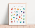 OZCONO Animal Tracks Learning Poster, Vibrant Wildlife Chart Kids, Preschool Wall Decor Art, Homeschool Education Guide (Unframed) (12x18)