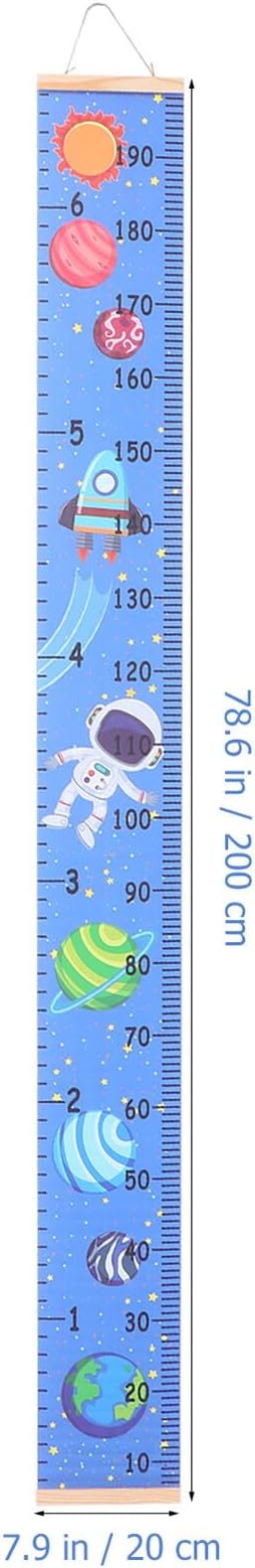 Height Chart Pendant Blue Canvas Growth Ruler for S Nursery Wall Hanging Decor Writable Measurement Tape for Tracking Growth