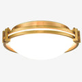 Modern Gold Flush Mount Ceiling Light 12 Inches Milk Glass Ceiling Light Fixture 2-Light Mid Century Brass Flush Mount Light for Bedroom Hallway Kitchen