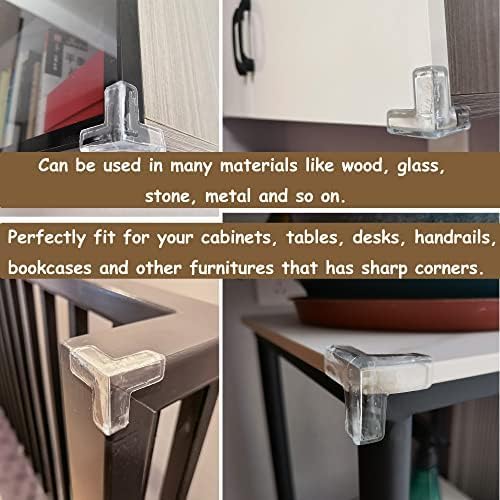 4Pcs Small(Length: 1.4inch) Silicone Corner Protector Baby Proofing,Table Corner Protectors for Baby,Strong Adhesive T Shaped Baby Head Protector Table Corner Protectors for Furniture (4)