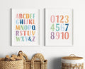 OZCONO Rainbow Alphabet and Numbers Poster for Kids, Educational Wall Art,Classroom Decor, Montessori Teaching, Toddler Learning (Unframed) (24x36)