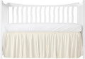 Crib Bed Skirt Dust Ruffle with Split Corners, 100% Cotton, Ivory Nursery Crib Skirt for Baby Boys or Girls, 28x52, 14" Drop, Toddler Bed Skirt, Baby Bedding, Crib Sheet Skirt, Soft & Breathable