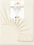 Organic Cotton Crib Mattress Protector (Water-Resistant) - Breathable Fitted Liner Pad, GOTS-Certified, Hypoallergenic, USA Made - Full Standard Crib 52"x28" - Pack of 1