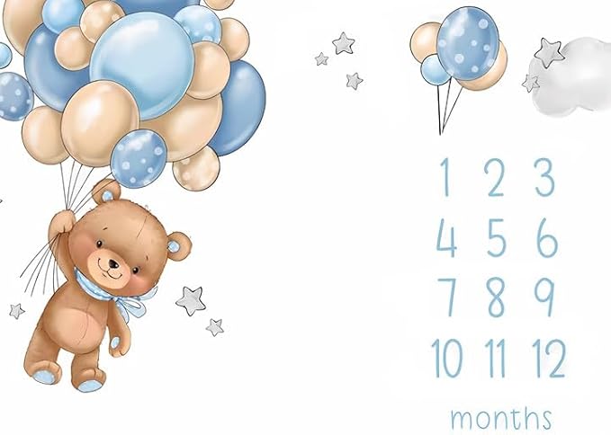 OLIVE OLIVIA Personalized Monthly Baby Milestone Blanket, Baby Months Blanket, Perfect Custom Newborn Gifts,30"x40"